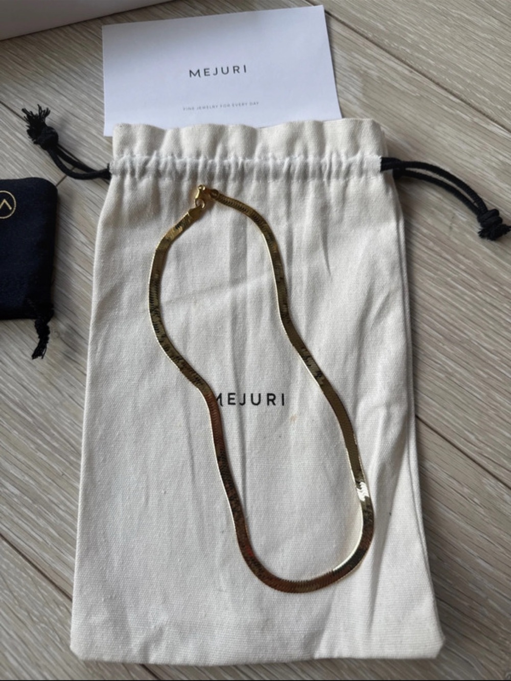 Mejuri bold herringbone necklace 18 inches snake chain style